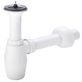 СИФОН ДЛЯ УМЫВАЛЬНИКА VIEGA 137182, БУТЫЛОЧНЫЙ, С ПРОБКОЙ, ПЛАСТИК, БЕЛЫЙ, 3/2X40