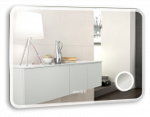 Elsa 1000х800 - 3 (двойной подогрев, часы, сенсорный выключатель) зеркало