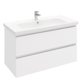 Тумба подвесная с раковиной Laparet Electra 100 см белый глянец