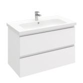 Тумба подвесная с раковиной Laparet Electra 90 см белый глянец