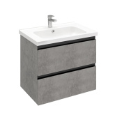 Тумба подвесная с раковиной Laparet Electra 70 см хромикс серебро