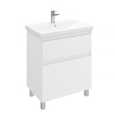 Тумба напольная с раковиной Laparet Vitrum 70 см белый матовый