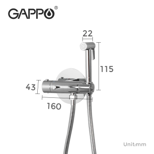 Термостатический смеситель с гигиеническим душем Gappo G7290