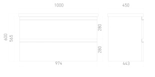 Тумба подвесная с раковиной Laparet Electra 100 см белый глянец