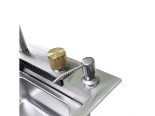 Мойка кухонна Wisent WG37546 со смесителем многофункциональная (сатин с PVD покрытием)