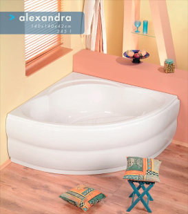 Гидромассажная ванна POLYSAN ALEXANDRA 140X140×42 cm