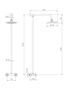 Душевая система Ledeme L2408