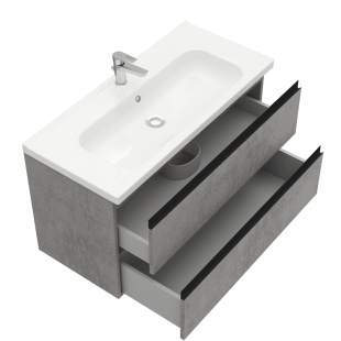 Тумба подвесная с раковиной Laparet Electra 100 см хромикс серебро