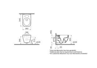 Унитаз подвесной Vitra Shift Rim-ex с сиденьем микролифт (7742B003-0075+91-003-009)