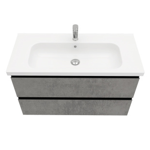 Тумба подвесная с раковиной Laparet Electra 100 см хромикс серебро