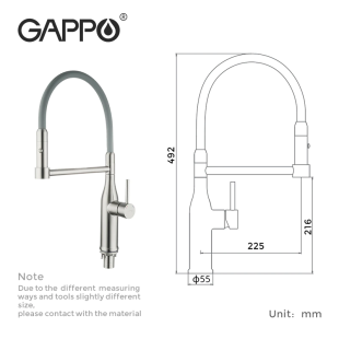 Смеситель для кухни Gappo G4398-55 (сатин)