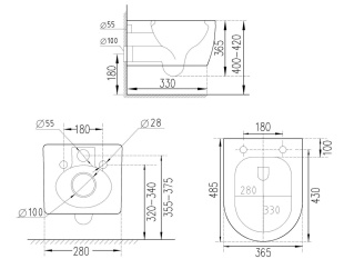 Подвесной унитаз Roxen Antares  с сидением  (530185-01)