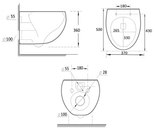 Подвесной унитаз Roxen EGG с сидением (530170-01)