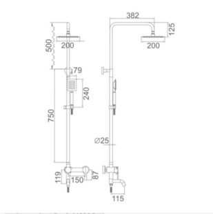 Душевая система Ledeme L72401