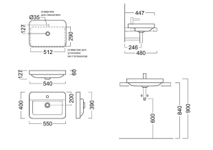 Раковина kerama-marazzi 55х40 (PLR.wbi.55.1)