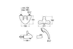 Смеситель для душа ROCA SILVER CROWN (5A2042C00)