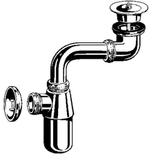 СИФОН ДЛЯ УМЫВАЛЬНИКА VIEGA 148355, БУТЫЛОЧНЫЙ, ЛАТУНЬ, ХРОМ, ДЛЯ ИНВАЛИДОВ, 5/4X32