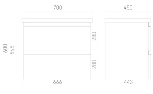 Тумба подвесная с раковиной Laparet Electra 70 см Дуб Рока