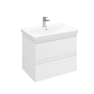 Тумба подвесная с раковиной Laparet Vitrum 70см белый матовый