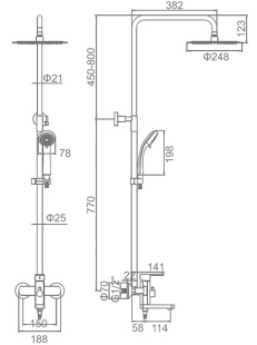 Душевая система Ledeme L72416