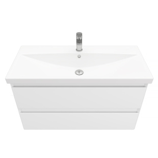 Тумба подвесная с раковиной Laparet Vitrum 100 см белый матовый