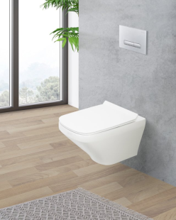 УНИТАЗ ПОДВЕСНОЙ БЕЗОБОДКОВЫЙ BELBAGNO SELA (BB3201CHR+BB3201SC)