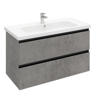 Тумба подвесная с раковиной Laparet Electra 100 см хромикс серебро