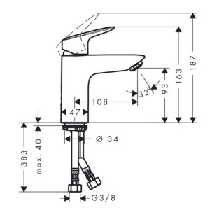 Смеситель для умывальника Hansgrohe Logis 100 (71101000)