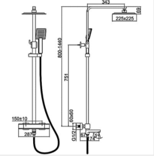 Душевая система Ledeme L2424B