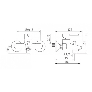 Смеситель для ванны Hansa Pinto 45112103