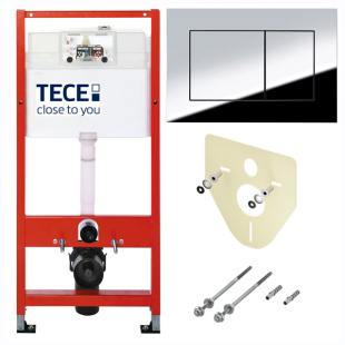 Инсталляция для унитаза TECE Kit 9400412 с кнопкой (хром глянец)