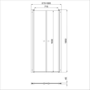 Душевая дверь Triton Дабл 90см