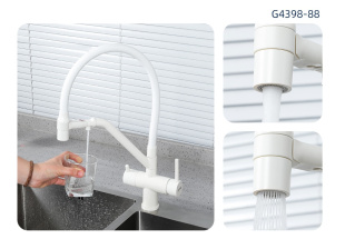 Смеситель для кухни Gappo G4398-88 (белый)