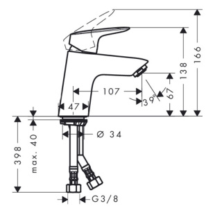 Смеситель для умывальника Hansgrohe Logis 70 (71071000)